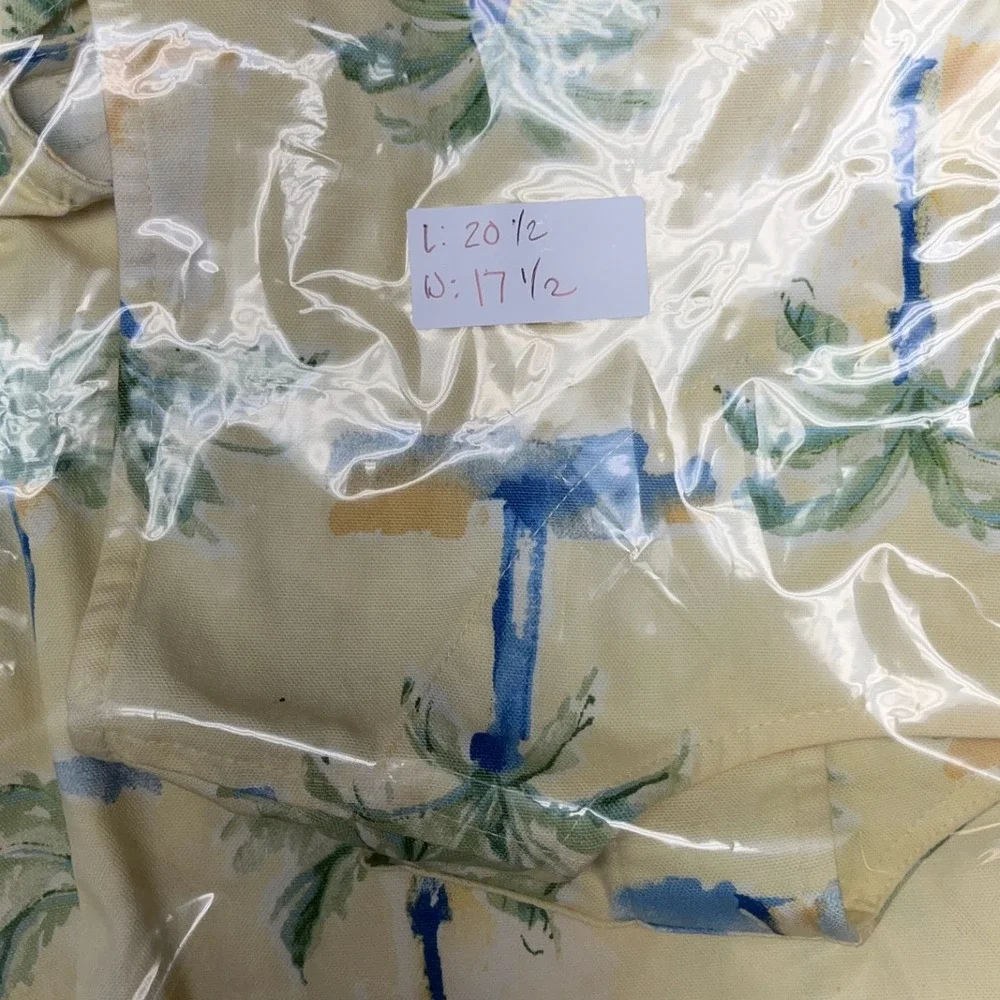 VTG 90s Coldwater Creek Palm Tree Print Vest‎ Sleeveless Top Yellow Tropical